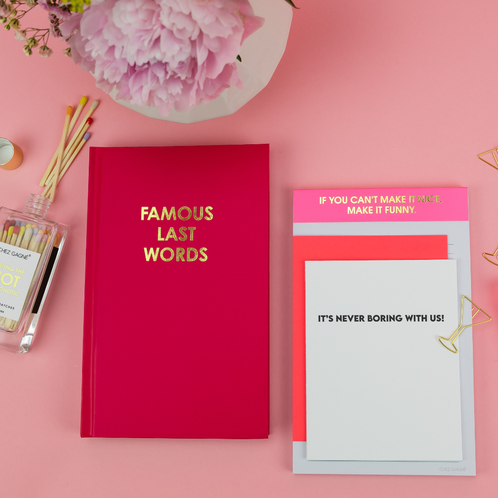 Famous Last Words - Deep Red Hardcover Journal