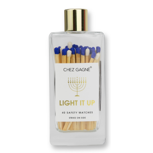 Light It Up - Hanukkah - Holiday Glass Bottle Safety Matches