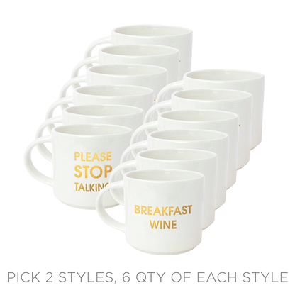 Mugs Mixed Case Pack - Customize your 12 pack - Choose 2 Styles, 6 Mugs per Style