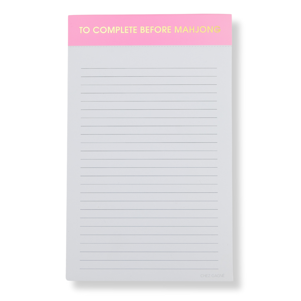 To Complete Before Mahjong - Lined Notepad - Neon Peony