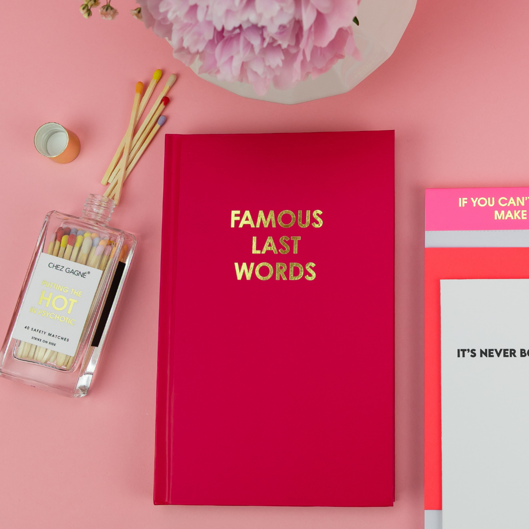 Famous Last Words - Deep Red Hardcover Journal