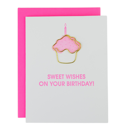 Sweet Wishes On Your Birthday - Paperclip Letterpress Card