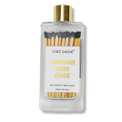 Mistakes Were Made - Glass Bottle Matches - Black