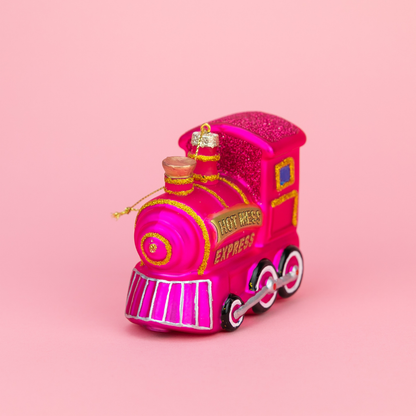 Hot Mess Express - Locomotive Train - Glass Ornament