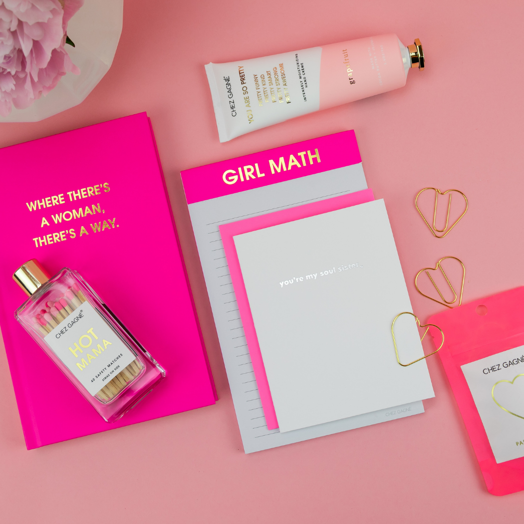 Girl Math - Lined Notepad - Bright Pink