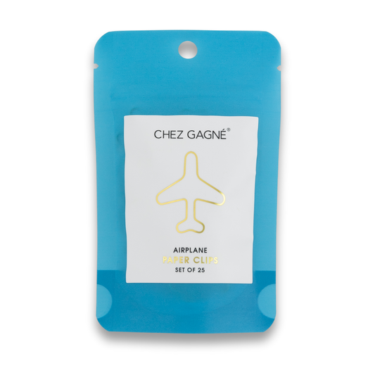 Airplane - Unique Gold Plated Paper Clips - Pack of 25
