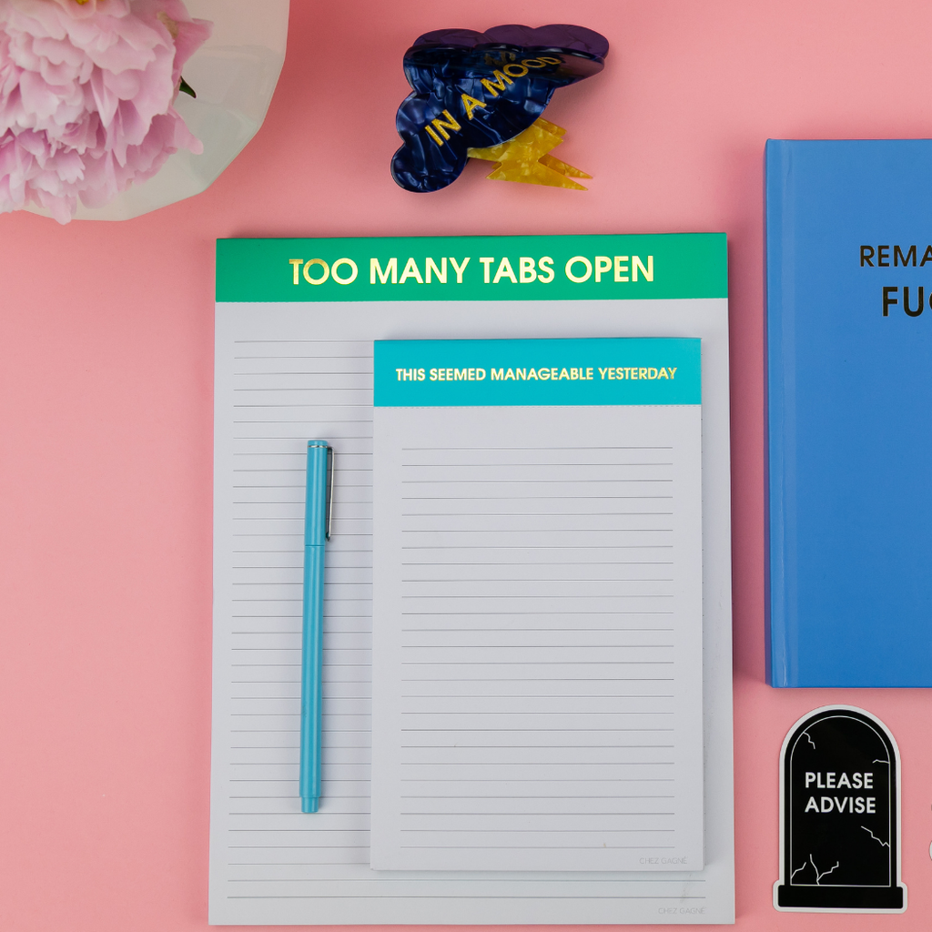 Seemed Manageable Yesterday - Lined Notepad - Teal