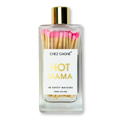Hot Mama - Glass Bottle Matches - Bright + Light Pink - Mother's Day Gift