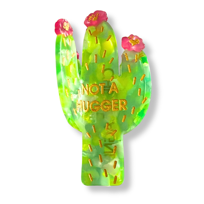 Not A Hugger - Cactus - Acetate Hair Claw Clip