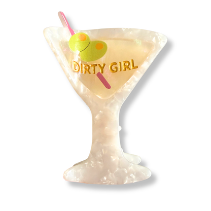 Dirty Girl - Martini - Acetate Hair Claw Clip