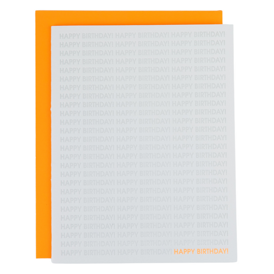 Happy Birthday on Repeat - Letterpress Card