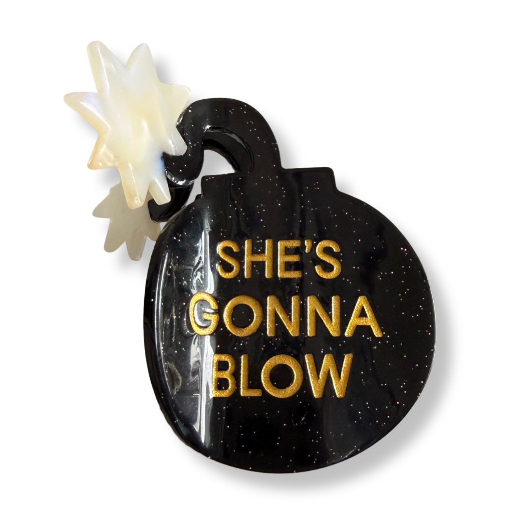 She's Gonna Blow - Bomb - Acetate Hair Claw Clip
