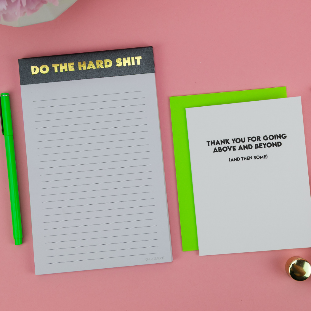 Do The Hard Shit - Lined Notepad  - Shimmer Black - 5"x8"