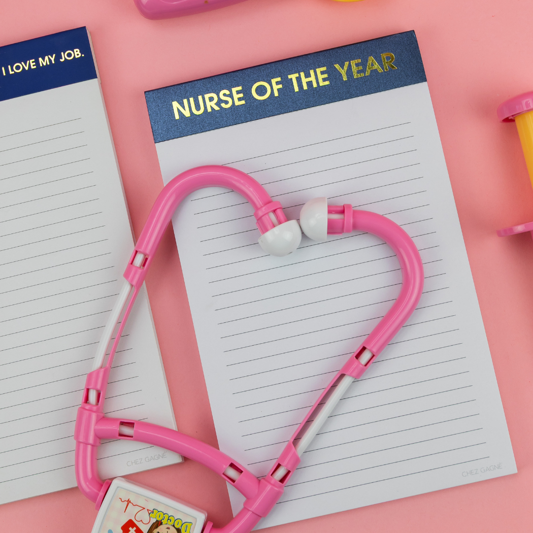 Nurse of the Year - Lined Notepad  - Shimmer Navy - 5"x8"