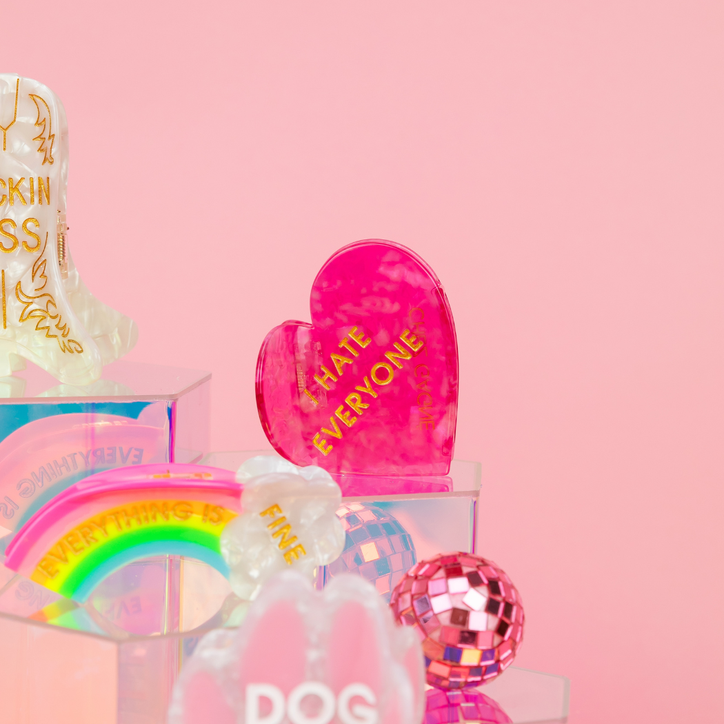 I Hate Everyone - Heart - Acetate Hair Claw Clip