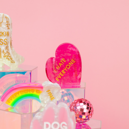 I Hate Everyone - Heart - Acetate Hair Claw Clip