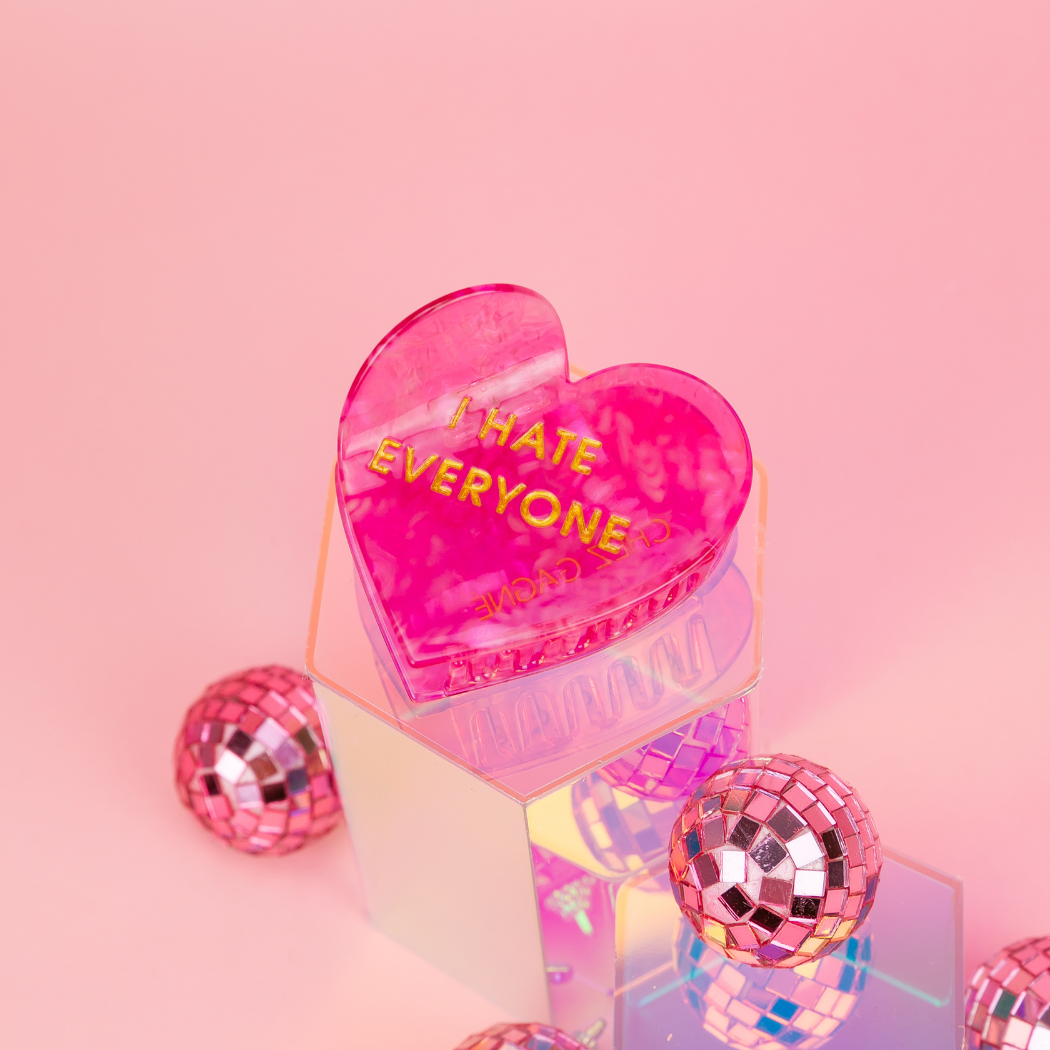 I Hate Everyone - Heart - Acetate Hair Claw Clip