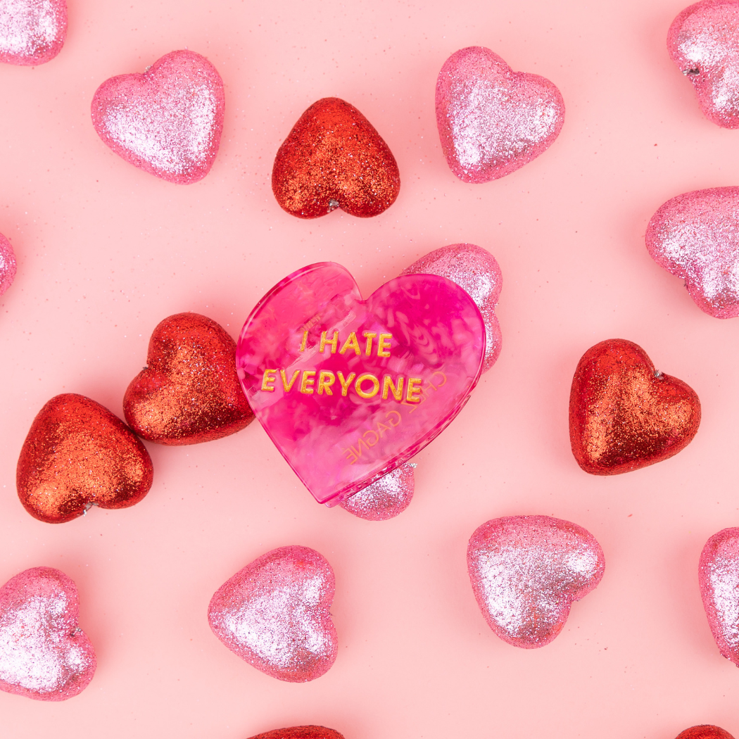 I Hate Everyone - Heart - Acetate Hair Claw Clip