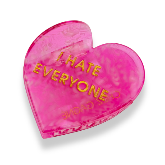 I Hate Everyone - Heart - Acetate Hair Claw Clip