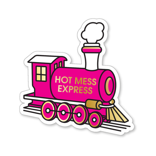 Hot Mess Express - Hot Pink Locomotive - Vinyl Sticker