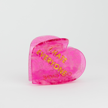 I Hate Everyone - Heart - Acetate Hair Claw Clip