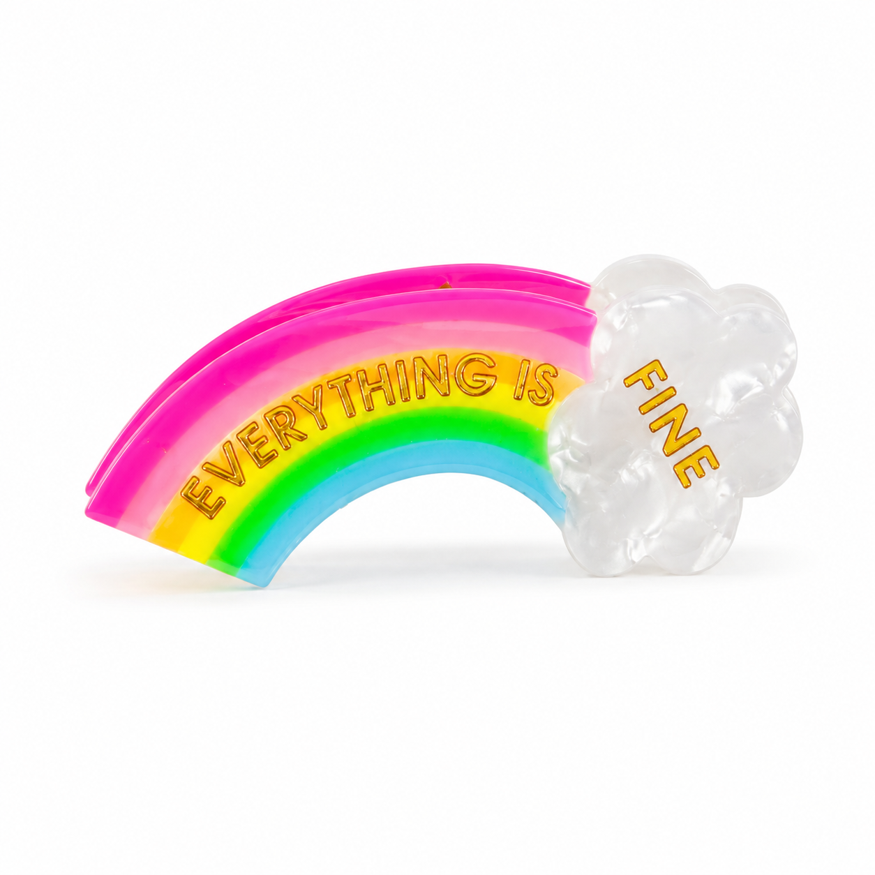 Everything Is Fine - Rainbow - Acetate Hair Claw Clip