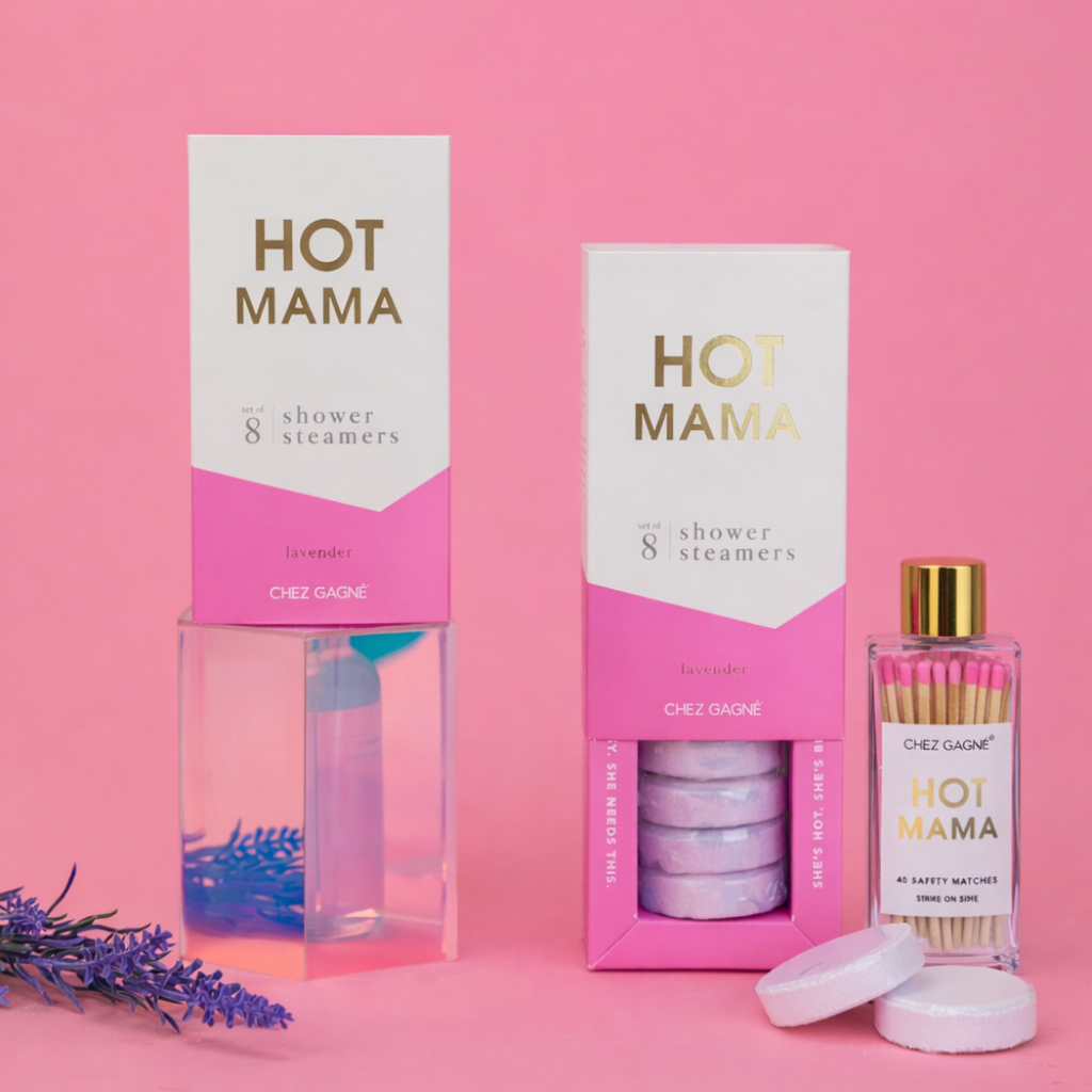 Hot Mama - Glass Bottle Matches - Bright + Light Pink - Gift for Mom