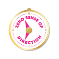 Zero Sense of Direction - Compass - Funny Vinyl Sticker