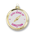 Zero Sense of Direction - Compass Glass Ornament