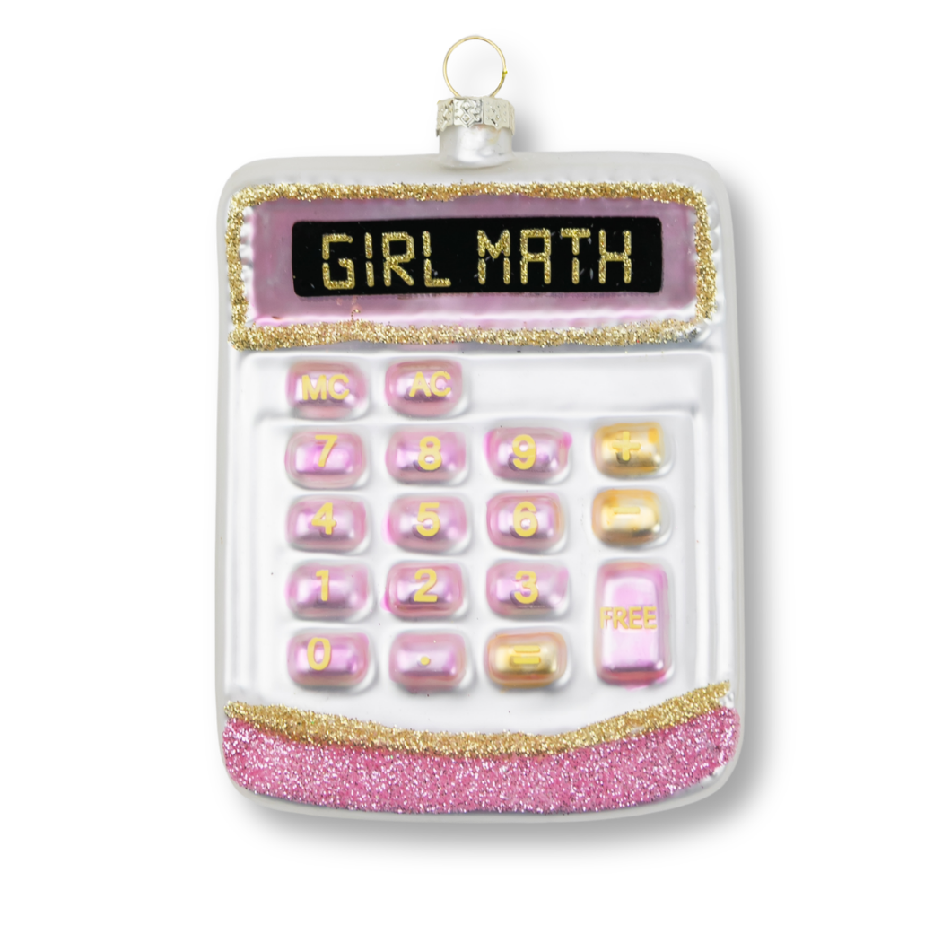 Girl Math - Calculator Glass Ornament
