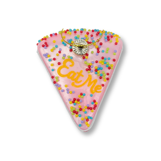 Eat Me - Cake Slice Glass Ornament