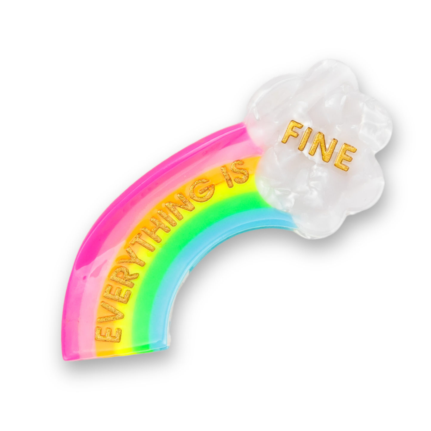 Everything Is Fine - Rainbow - Acetate Hair Claw Clip
