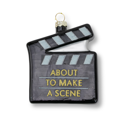 About To Make A Scene - Director's Clapboard Glass Ornament