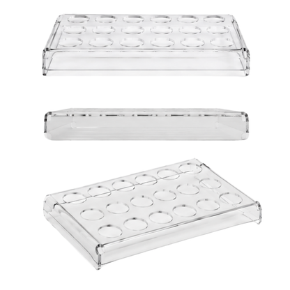 18-Pocket Hand Crème Display Fixture - Acrylic Retail Display with Chez Gagné Logo