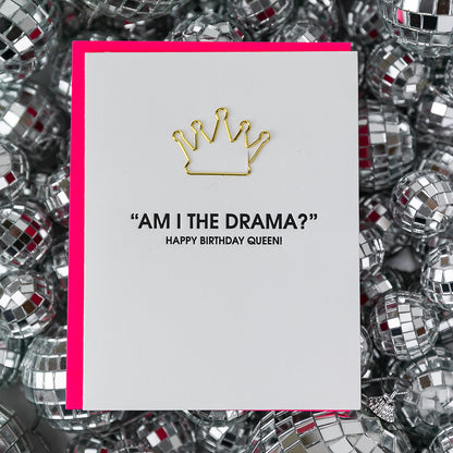 Am I the Drama? - Paper Clip Letterpress Card