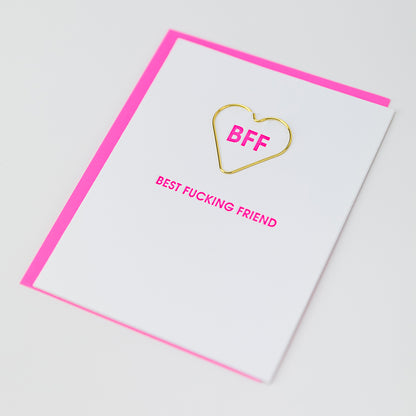 Best Fucking Friend - Paper Clip Letterpress Card