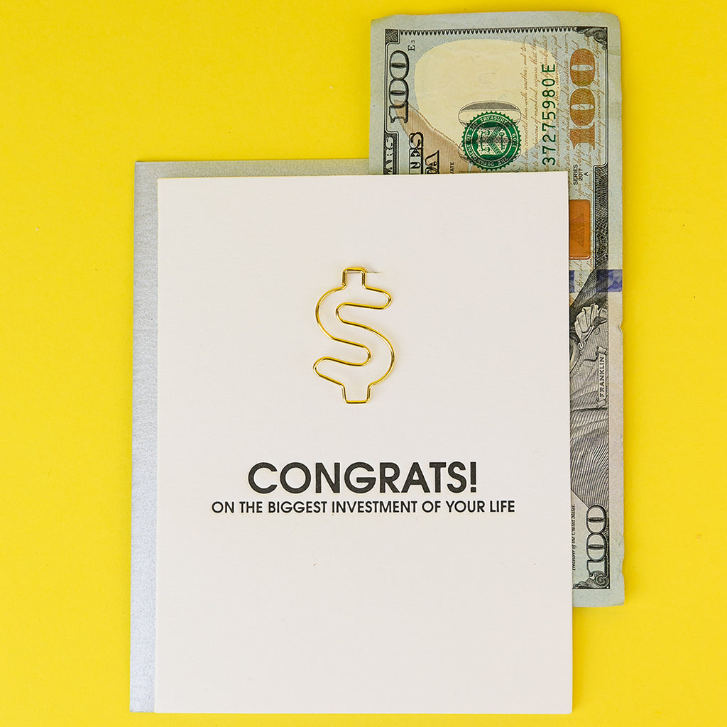 Biggest Investment Of Your Life - Paper Clip Letterpress Card