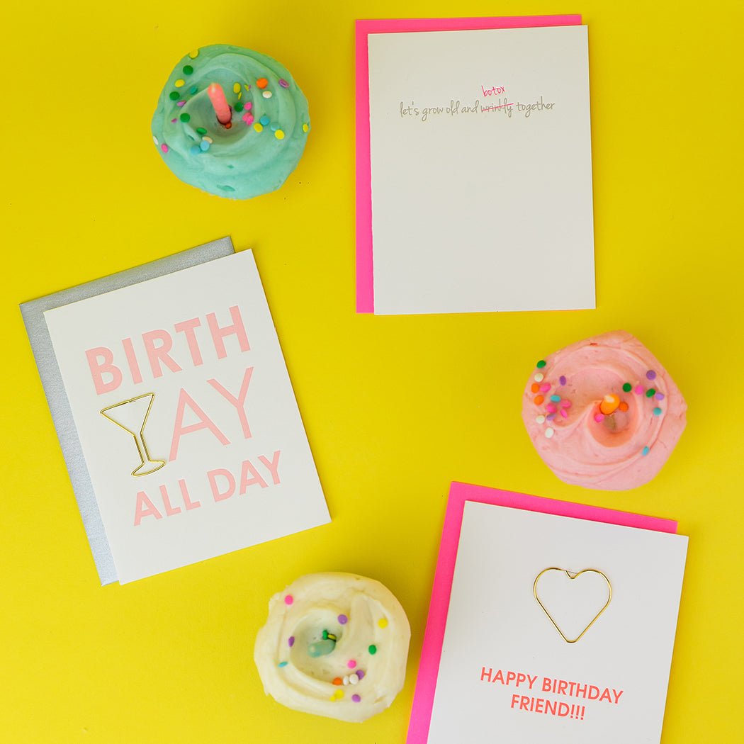 Birth Yay All Day - Paper Clip Letterpress Card