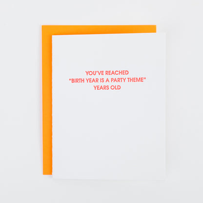 Birth Year Party Theme - Letterpress Card