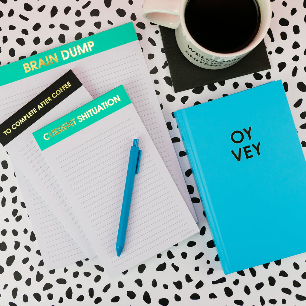 Oy Vey - Caribbean Blue Hardcover Journal