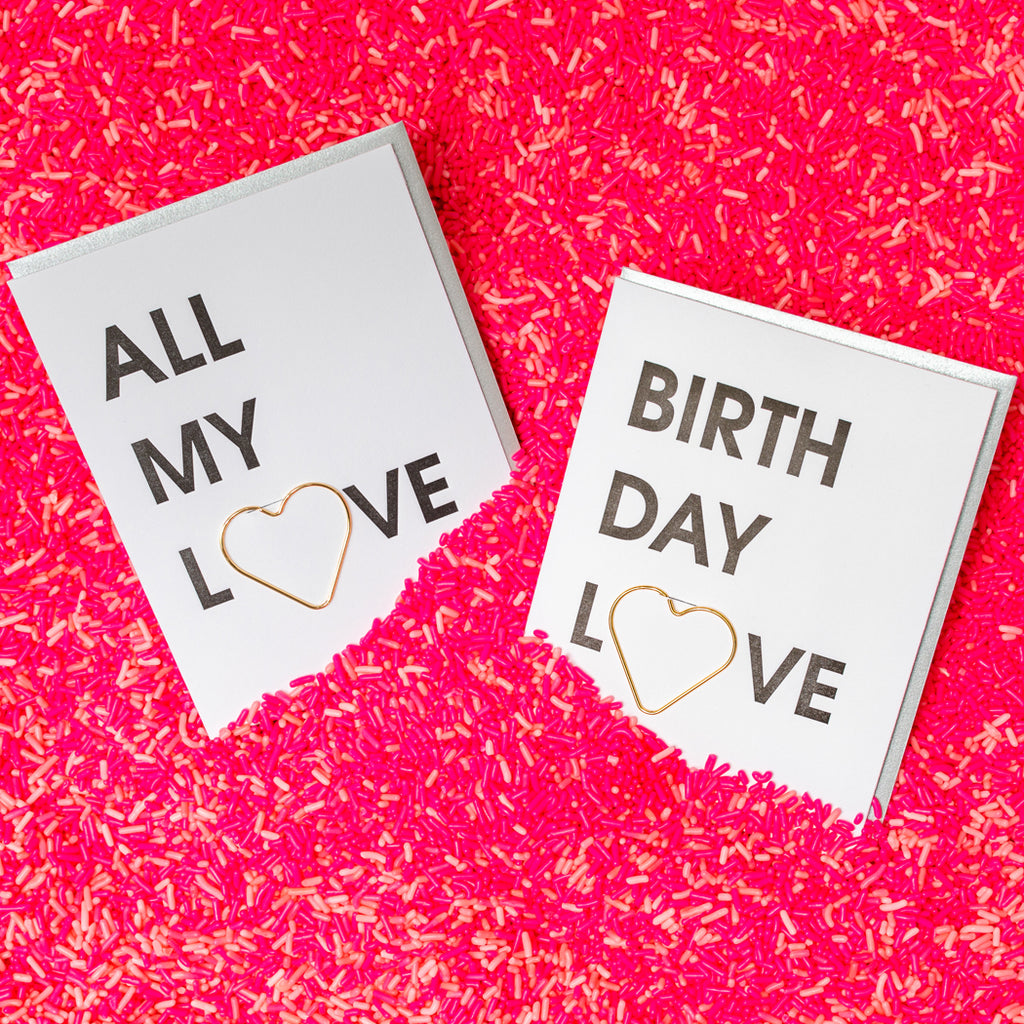 Birthday Love - Paper Clip Letterpress Card