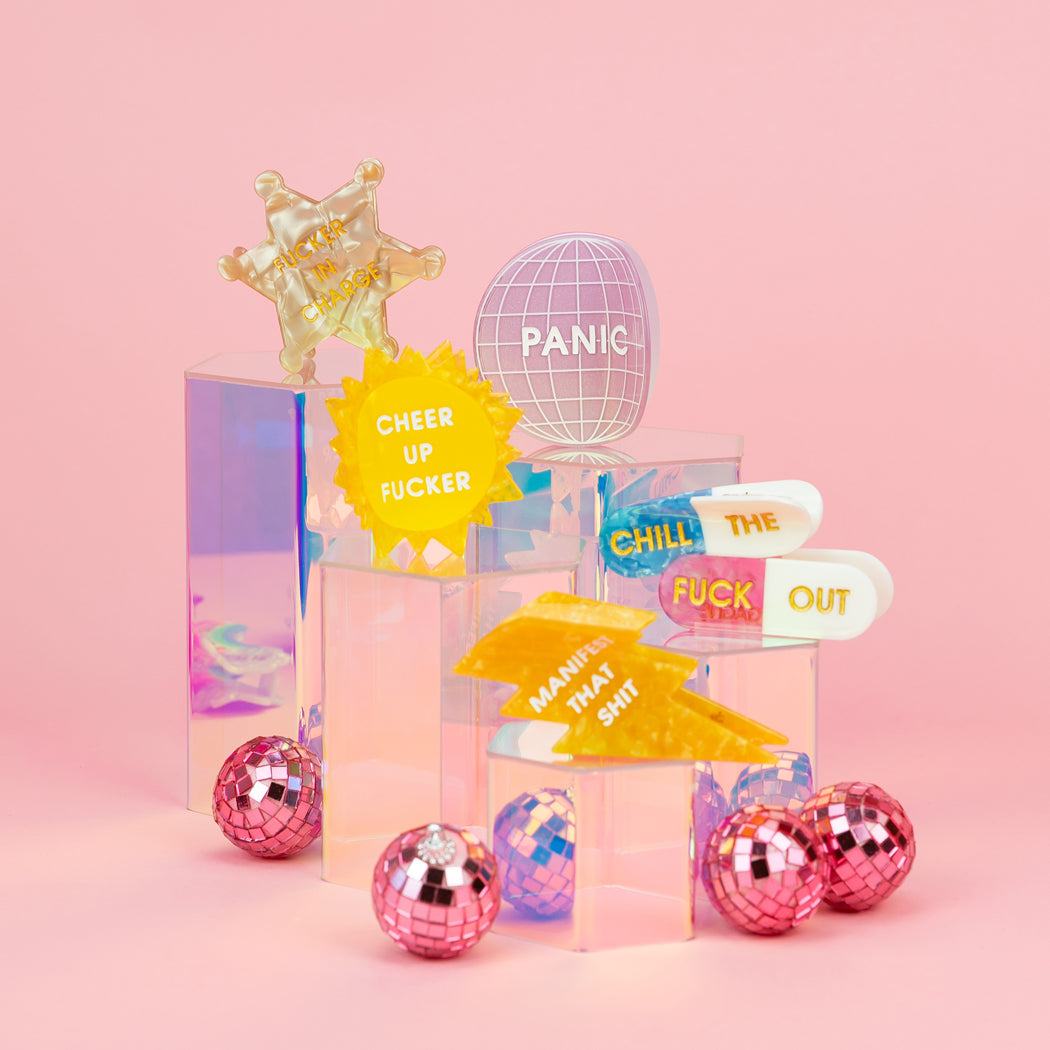 Panic - Disco Ball - Acetate Hair Claw Clip