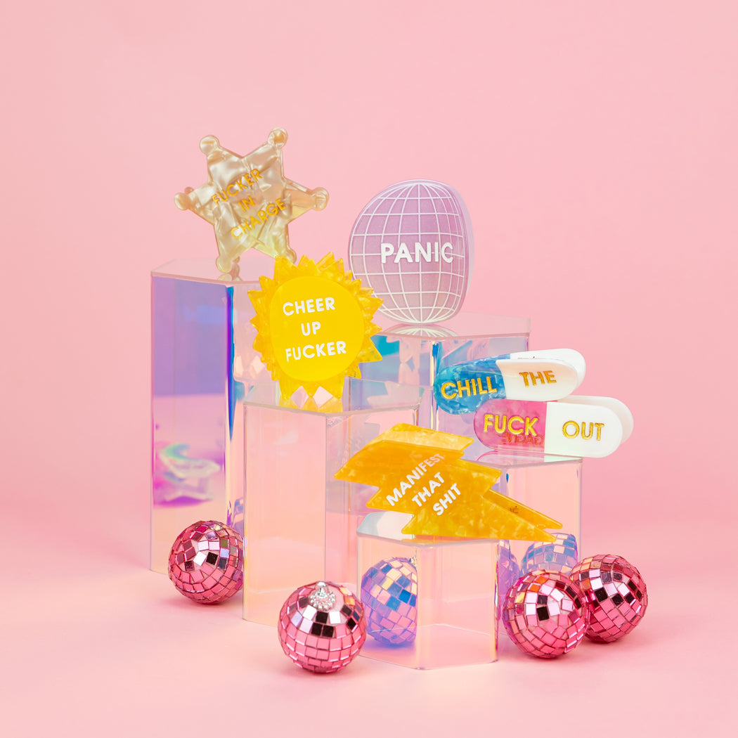 Chill The Fuck Out - Pills - Acetate Hair Claw Clip