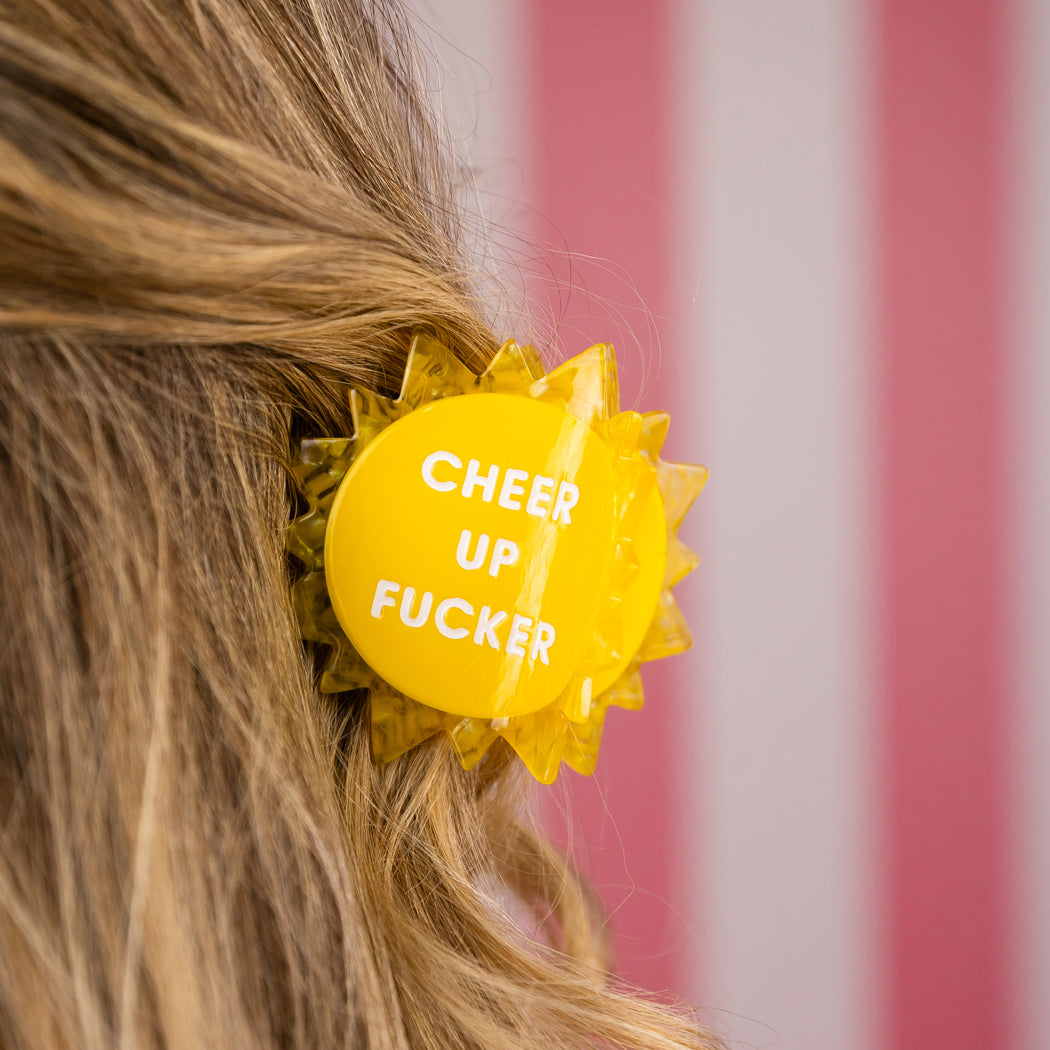 Cheer Up Fucker - Sun - Acetate Hair Claw Clip