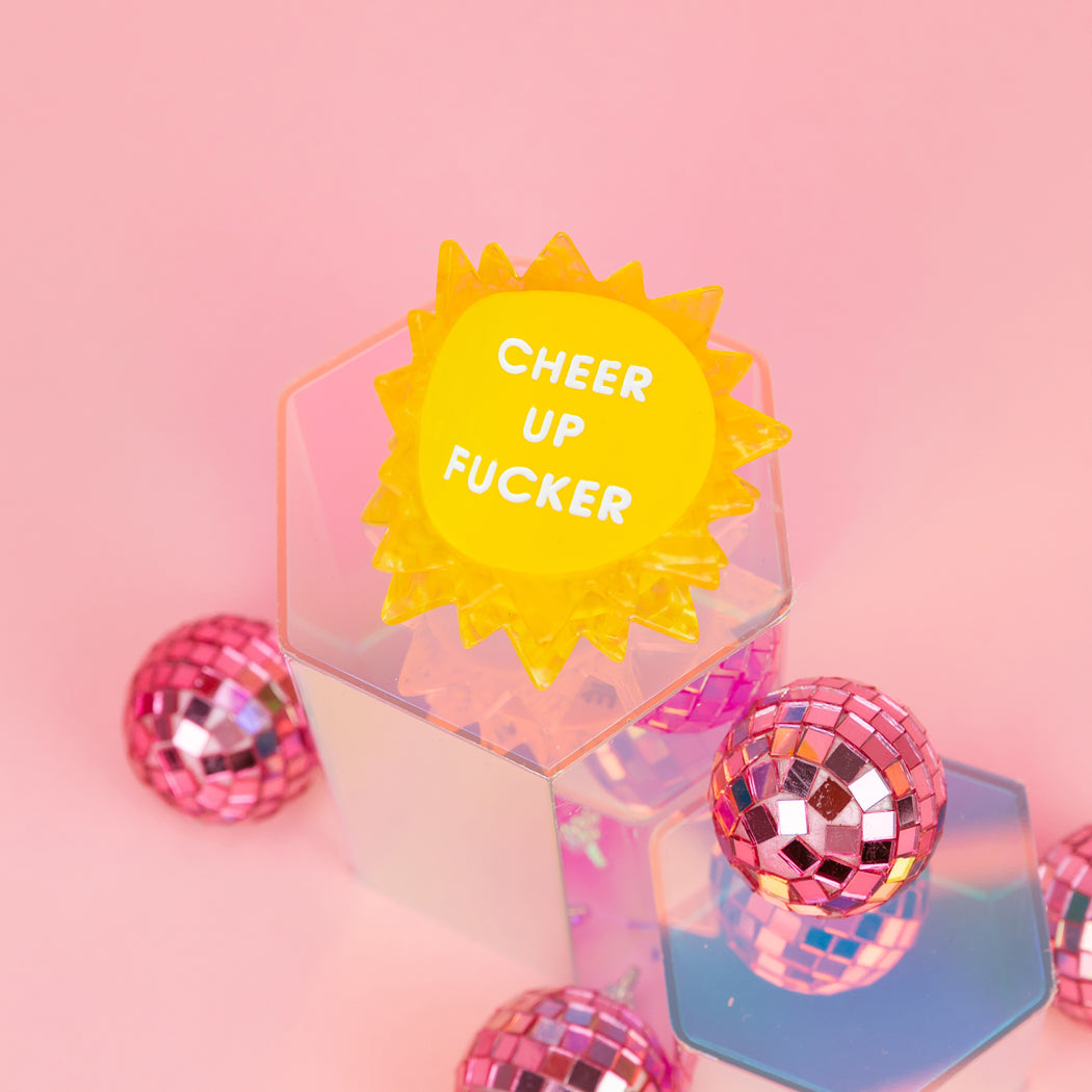 Cheer Up Fucker - Sun - Acetate Hair Claw Clip