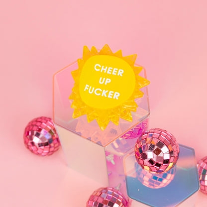 Cheer Up Fucker - Sun - Acetate Hair Claw Clip