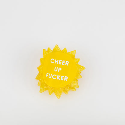 Cheer Up Fucker - Sun - Acetate Hair Claw Clip