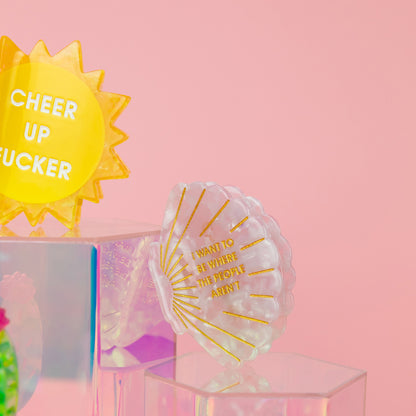 I Want To Be Where The People Aren't - Seashell - Hair Claw Clip