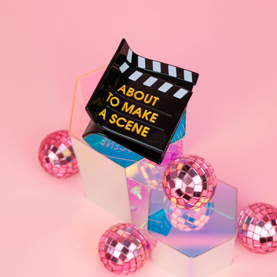About to Make A Scene - Director's Clapboard - Acetate Hair Claw Clip