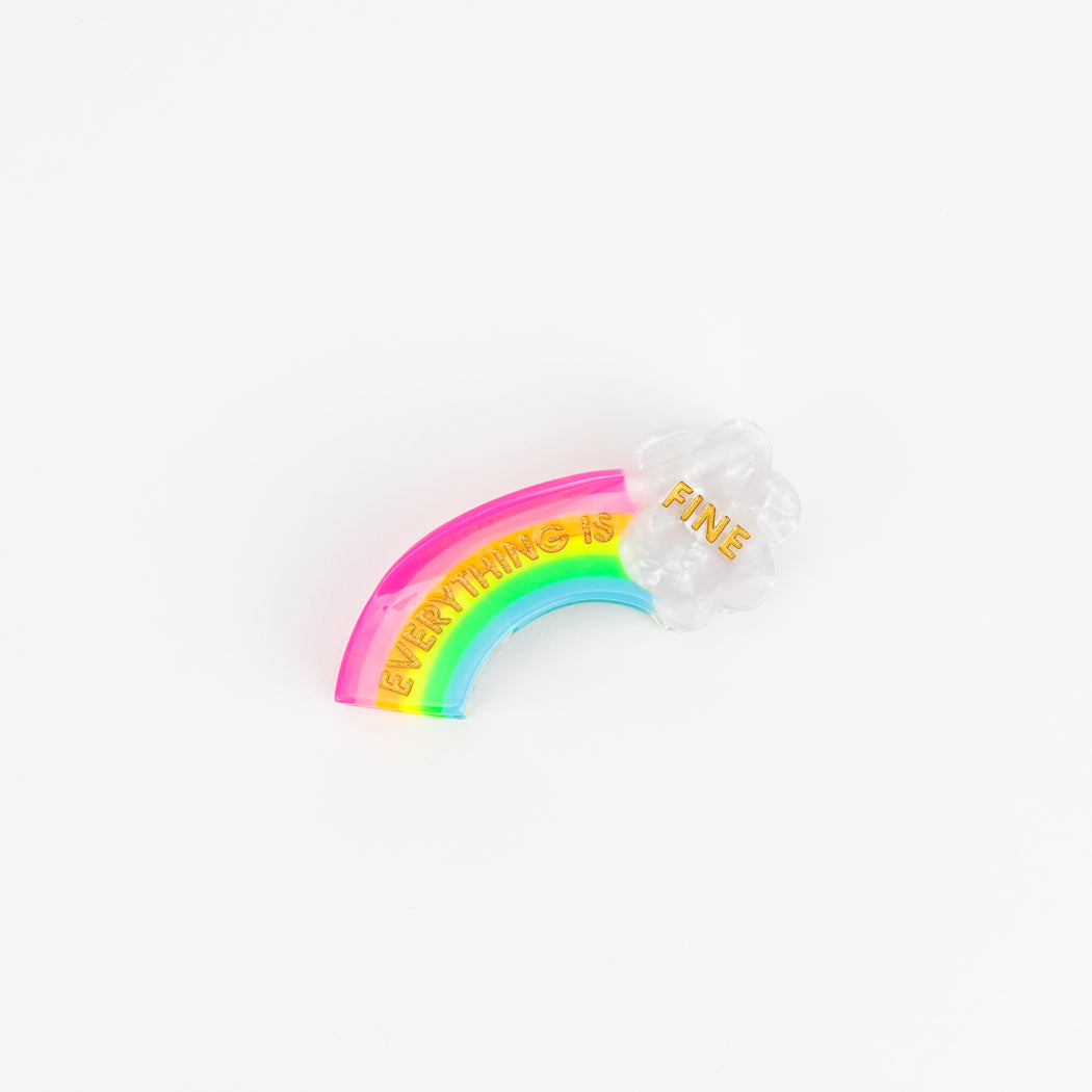 Everything Is Fine - Rainbow - Acetate Hair Claw Clip